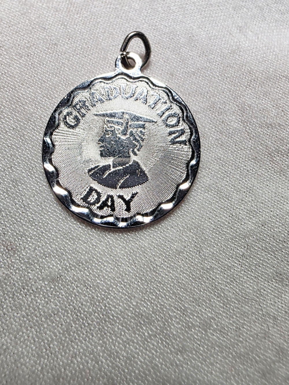 Vintage Sterling Silver Graduation Day Pendant. Bracelet/Necklace Charm